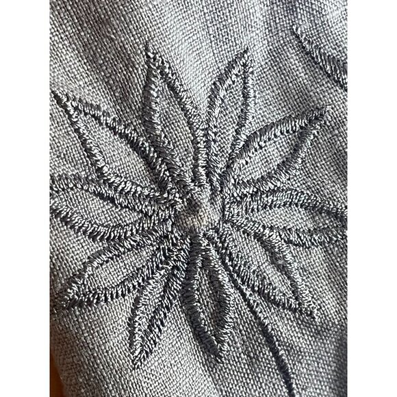 Irish Linen Floral Embroidery Shirt 1X Coastal Preppy Classic Western Boho Chic - Picture 9 of 12